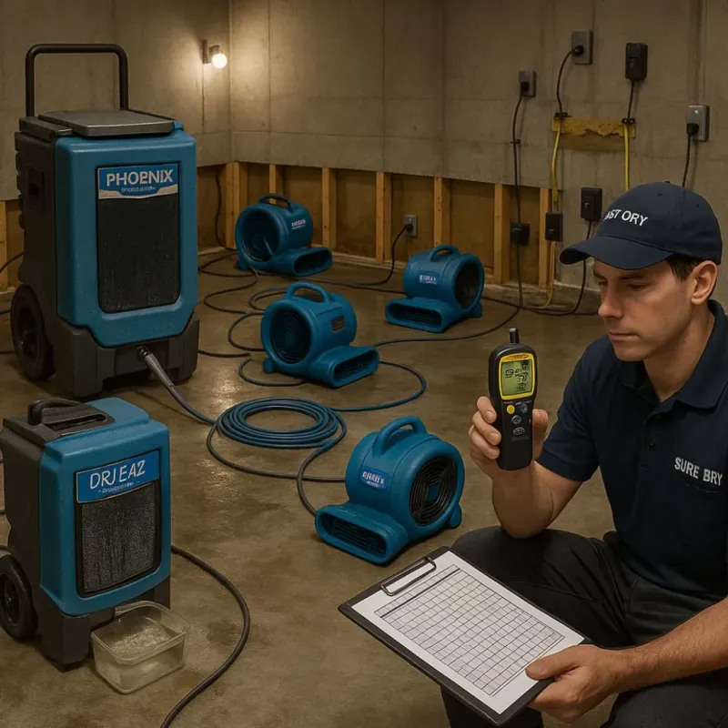 Structural Drying and Dehumidification process in North Andrews Gardens, FL